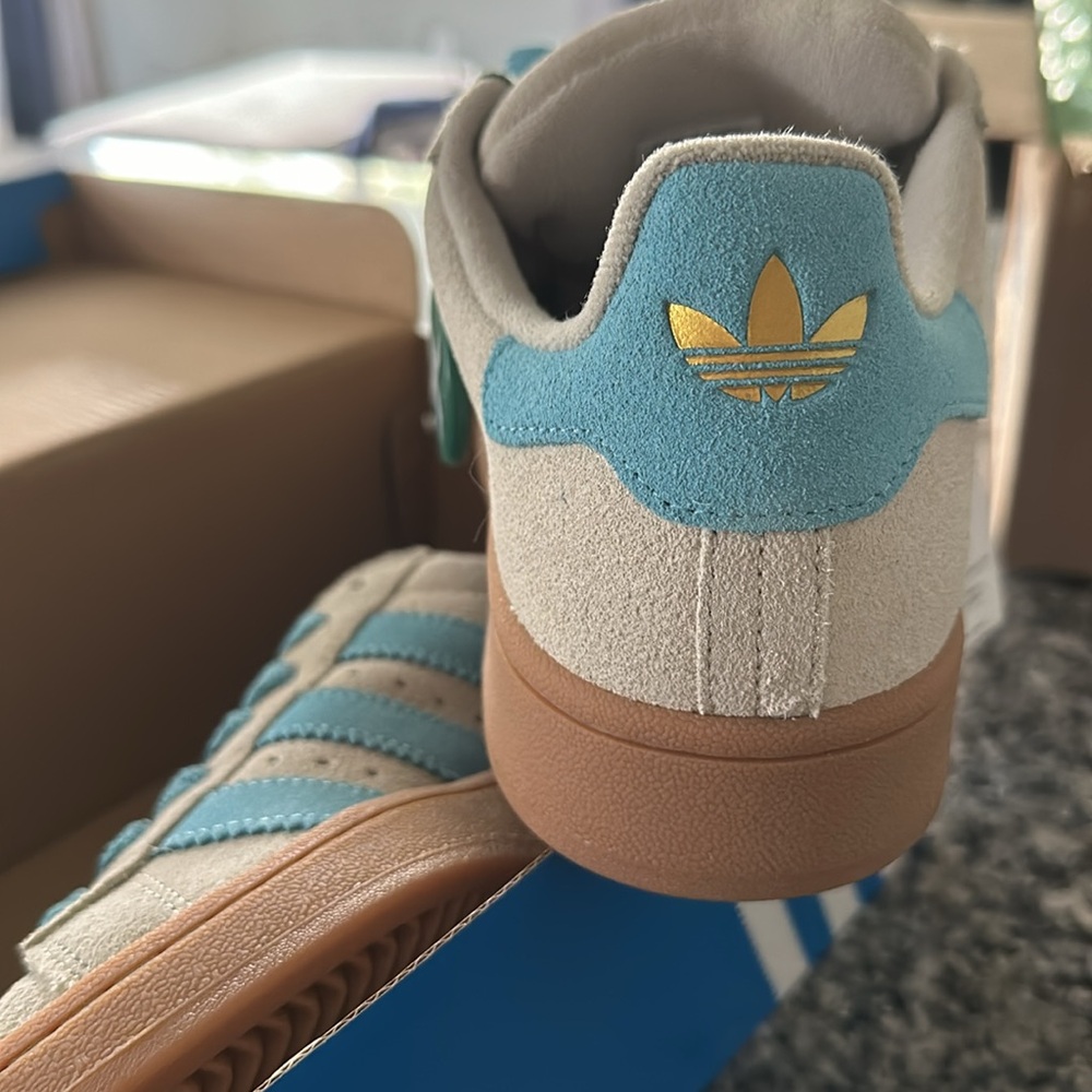 Adidas Women's Sneakers - Light Blue and Cream - Picture 3 of 3